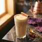 A creamy Royal Chai Latte with latte art